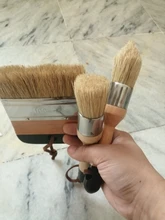 Paquete de 3 pinceles de tiza y cera para pintura, cerdas, brochas de plantilla para muebles de madera, decoración de pared del hogar