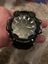 Reloj deportivo de doble horario para hombre, resistente al agua hasta 50m, relojes militares para hombre, 1802D, relojes para regalo