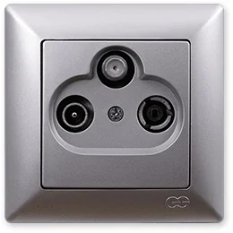 

PnpnElectrıc Gns Visage Ambiance Metallic Silver Terminated Satellite Socket (Sat-TV-Radio) TV-R-SELL Socket Ending