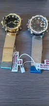 NAVIFORCE – relojes deportivos para hombre, correa de acero, de cuarzo dorado de lujo, de pulsera, digital, militar, aprueba de agua, masculino