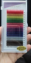 LIFMINRY-extensiones de pestañas suaves de visón, 8 colores, arco iris de color, 16 líneas Premium