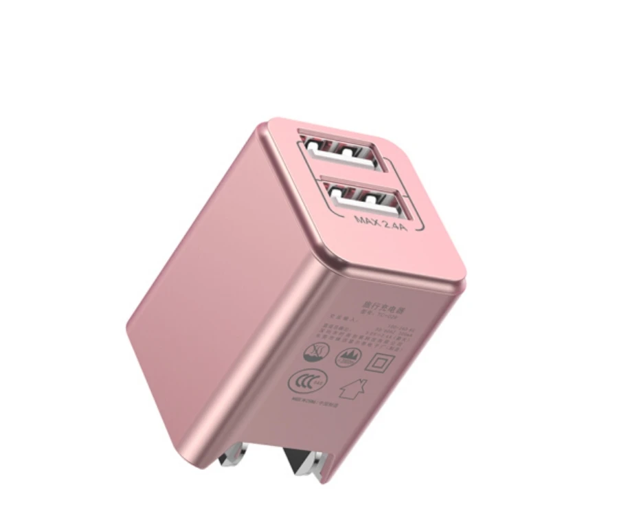 Сетевое зарядное устройство Baseus Traveler series Dual USB charger 2.4A CCALL-EZ0R(Розовое золото