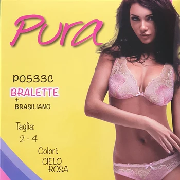 

Sheer Bralette Full Cup Bra + Brazilian-PINK, 3 °