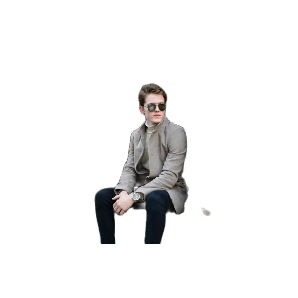 Men's Judge Collar Mink Cachet Coat High Quality Slim Fit Front Button-Down Fashion 2021 Autumn Winter Season OutwearDailyCasual