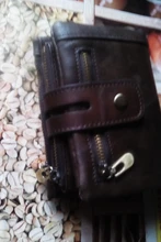 GZCZ-cartera de cuero genuino Rfid para hombre, monedero pequeño, Mini portatarjetas, cadena, portafolio, Min Walet, grabado gratis