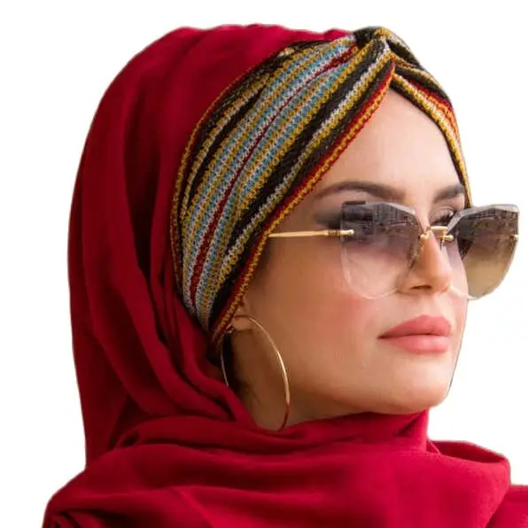 2021 Turkey Islamic Turban 4 Season Red Color Tricot Ready Draped Shawl Muslim Headscarf Scarf Hijab Indıa-Arab Cotton Fabric Comfortable Use Sweat