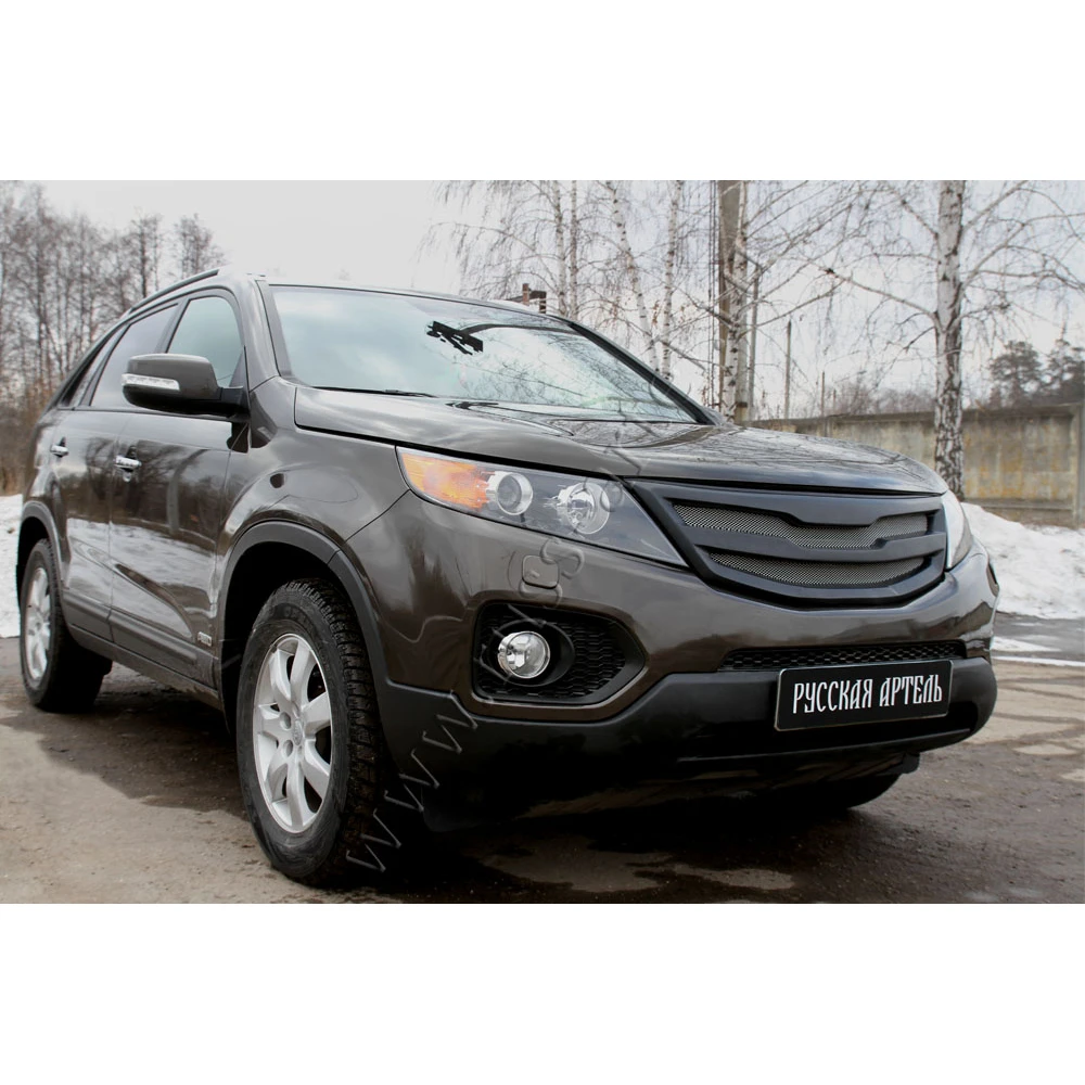 Решётка радиатора для KIA Sorento R 2010-2013. Аксессуар защита тюнинг с металлической