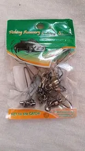 20 piezas de bola de acero inoxidable de pesca gira de 0-7 # Rolling mar pesca gira fotos conector accesorios de pesca