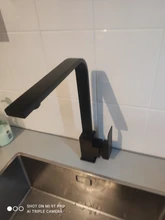 Faucet Sinks Kitchen-Mixer Water-Crane Tap Tap-Basin Swivel-Spout Rotating Matte Black
