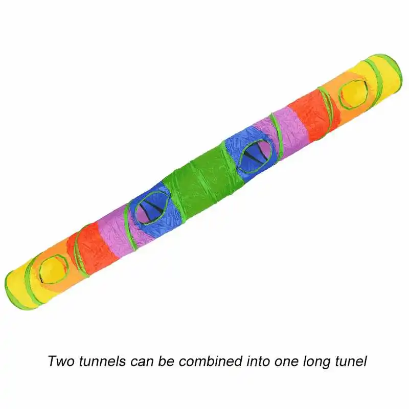 Туннель для кошек, свободно Расчесываемый складной подвижный лабиринт, многоцветная интерактивная игрушка для игр, туннель для кошек с 2 отверстиями, 1 шт