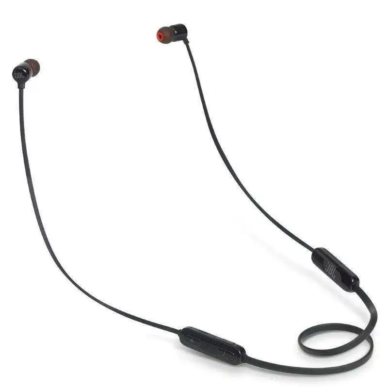 Jbl t110bt black bt 4 0 bluetooth in ear headphones microphone 6 hours talk flat cable driver 8 6mm