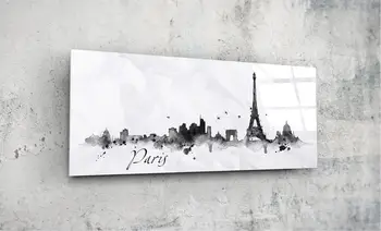 

Paris Silhouette 92x36cm Glass Table Glass Painting Printing Glass Table