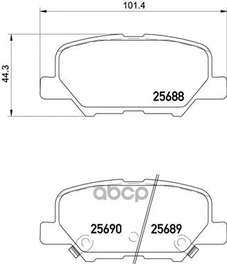 Колодки Тормозные Mazda 6 12-/Mitsubishi Outlander 12- Задние Brembo P61111 Brembo арт. P61111