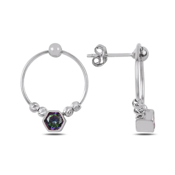 

KUTAYDAN Mystic Zircon Stone Bulk Ring Studded Earrings 925 Sterling Silver