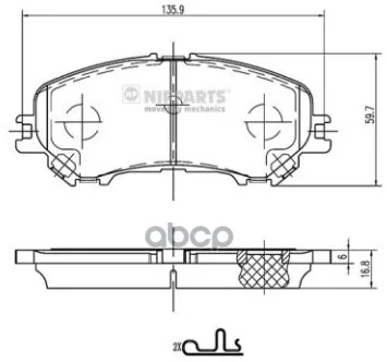 Колодки Тормозные Nissan Qashqai /X-Trail 14- Передние Nipparts N3601111 Nipparts арт. N3601111