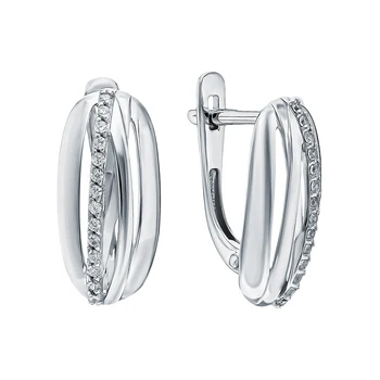 

Silver earrings with cubic zirconia sunlight sample 925