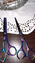 Tijeras profesionales japonesas para cortar el pelo, juego de 6 pulgadas y 5,5, corte de arco iris, tijeras de corte para barbería, 440c