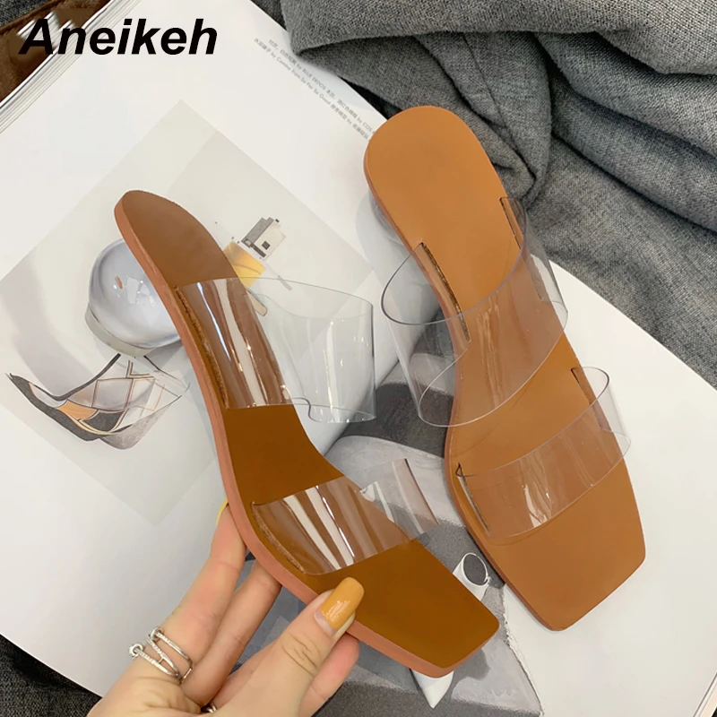 open toe perspex heels