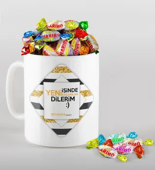

Personalized New She Devotes The Success In Mug and Haribo Candy Gift Seti-7