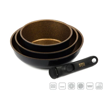 

Set of dishes of cast aluminum Korea wok kws6620hr non-stick coating, detachable handle