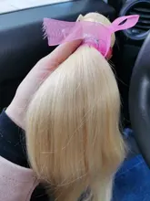 Vallbest-mechones de cabello liso 613 rubio con cierre, extensiones de cabello humano mechones malasio con cierre de encaje, pelo Remy para bebé