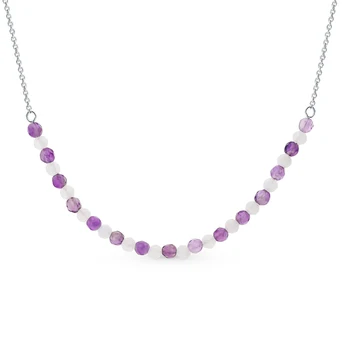 

Silver necklace with amethyst and moonstones sunlight sample 925