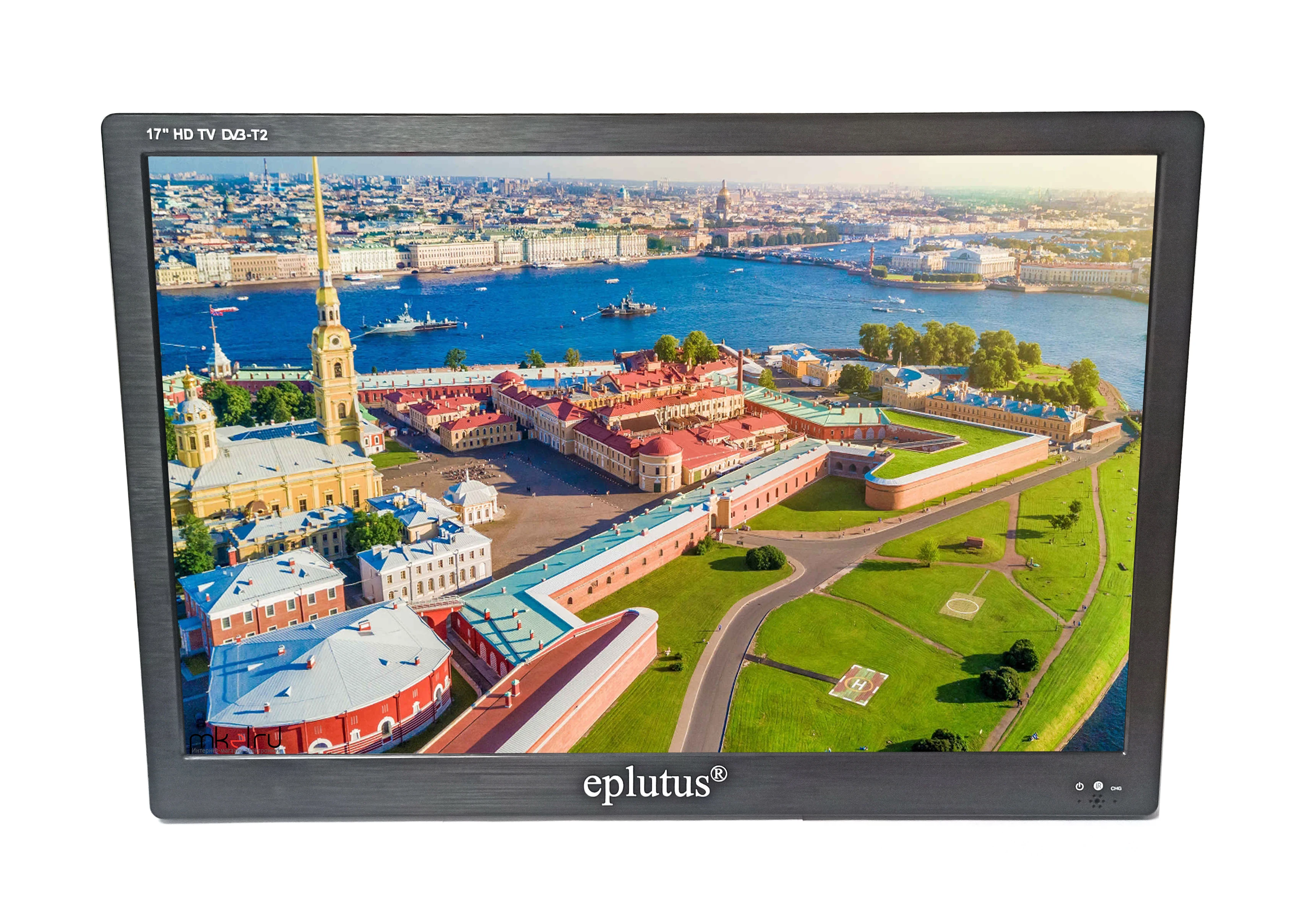 Портативный маленький цифровой телевизор Eplutus EP-174T 17" DVB-T2 с аккумулятором АКБ
