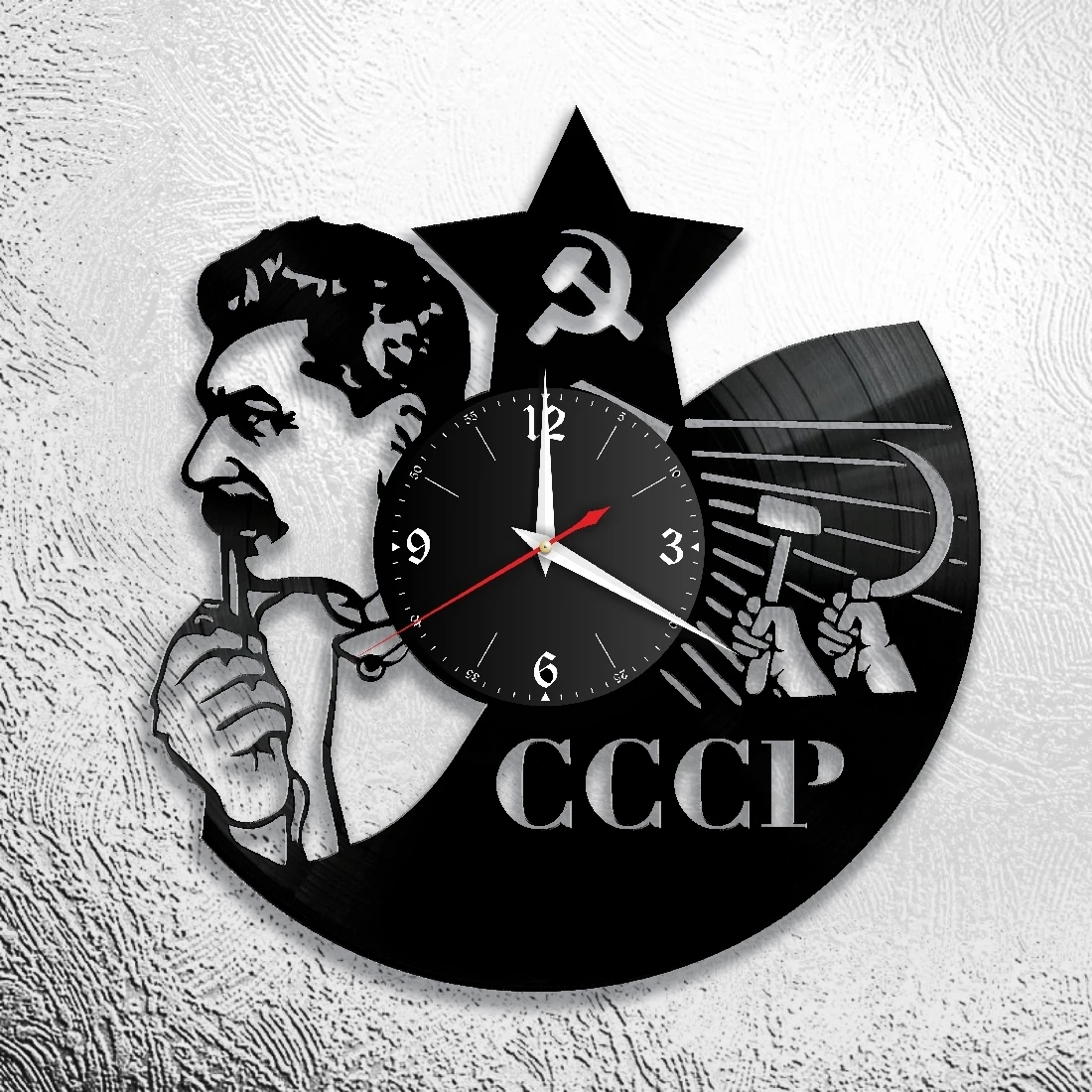 A Clock With An Image Of Joseph Stalin From A Vinyl Record, A Clock ...