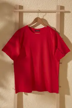 

Trendyol Handle Printed Boyfriend Knitted T-Shirt TWOSS20TS1252