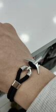 MKENDN-pulsera de ancla de avión para hombre y mujer, cadena de cuerda con amuleto Paracord, joyería de vida de aviación