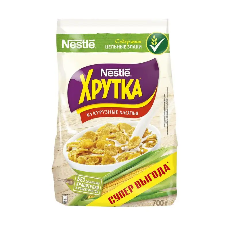 Хлопья Хрутка кукурузные хрустящие обогащенные кальцием 700 г | Продукты