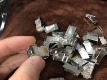 Modular-Plug Shielded Cat6-Connector 8p8c-Ends Gold-Plated Pass-Through Zoerax RJ45 3-Prong