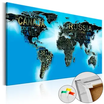 

Pictures of Cork-Blue World [Cork Map] - 120x80 cm