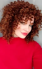Wigs Curly-Hair Hairstyles Short Hair-Mix Brown LISI Blacck Color Women African for High-Temperature-Fiber