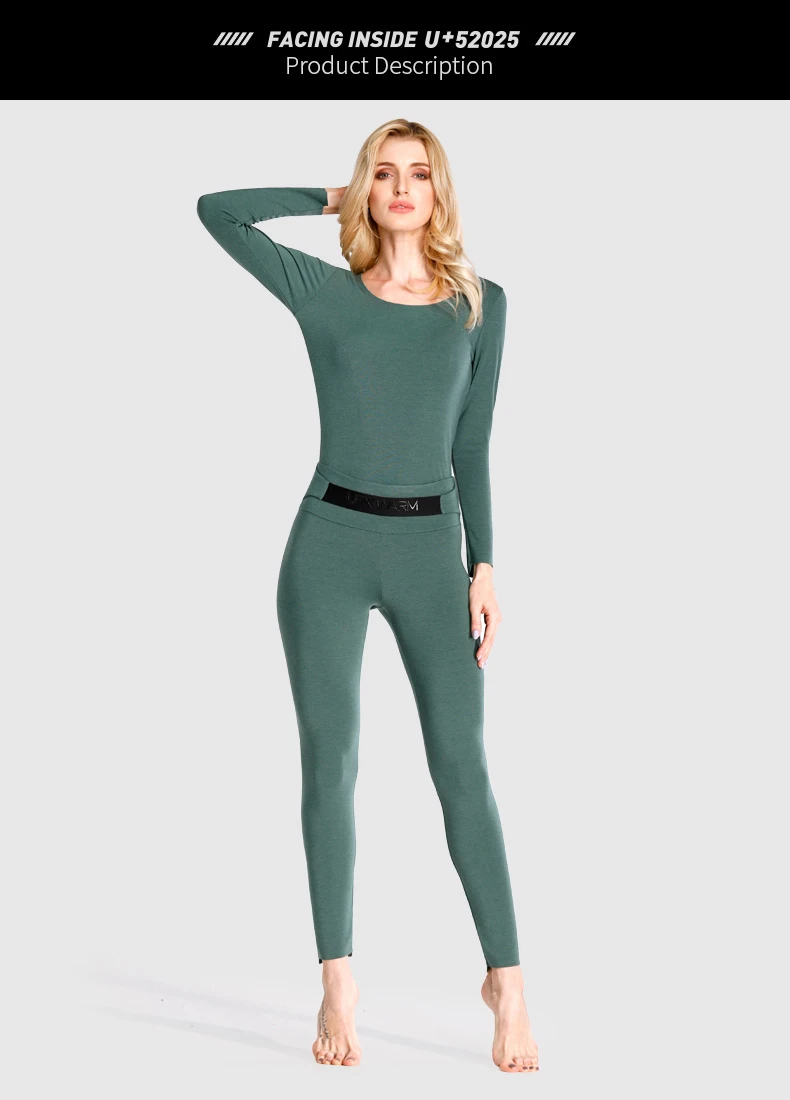 Description Picture 4 of item52025 Women Thermal Underwear with Merino Wool Premium Design Seamless Soft Light Comfortable Warm Long Johns Women Thermals