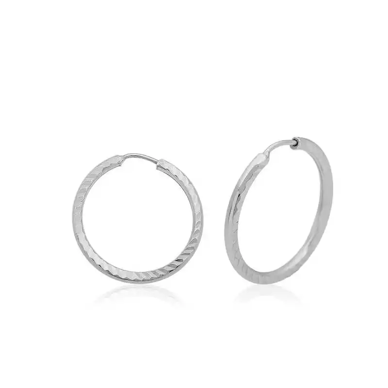 

Merve Silver Silver Small Auger Ring Earrings