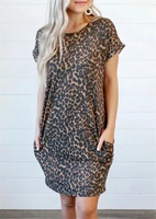 Leopard Printed Open Back Pocket Mini Dress Women » Weftkart