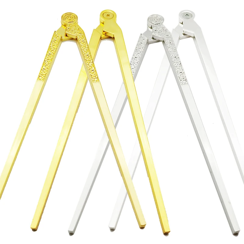 YL 2 Pcs/Set Compass and Square Masonic Etiquette Main Beautiful Lodge Tools in Gold/Silver Finely Gilt Metal Masonic Work Tools masonic work tools