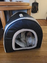 Cama para mascota cálida desmontable para invierno, caseta para dormir de perro, nido de gato suave para gatito y cachorro, cueva cómoda, diseño de lazo, lavado a mano