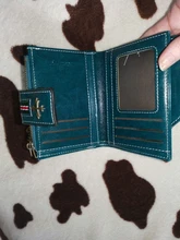 Cartera pequeña de cuero con cera de aceite para mujer, billetera pequeña de alta calidad con cremallera y broche, tarjetero