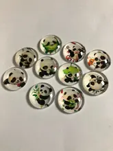 Bonito patrón de Panda para hacer joyas, 10/12/14/16/18/20/25mm, hecho a mano, cabujón de cristal con foto, patrón de cúpula, accesorios