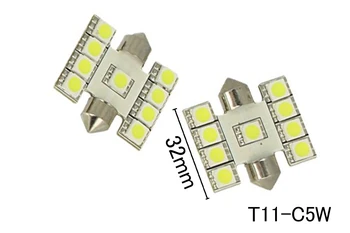 

CARALL ABC267 pair 2 Led lamps T11 C5W torpedo 32mm with 9 Smd 5050 cold white 6000K color 12V 1W