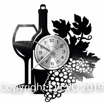

Wine Wall Clock Vinyl Vinyl Record Retro Clock Handmade Vintage Gift Style Room Home Decorations Great Gift Clock