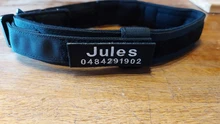 Collar de perro personalizado con grabado de nombre libre, hebilla de Metal fuerte, táctico, perro militar, con mango de Control, liberación rápida