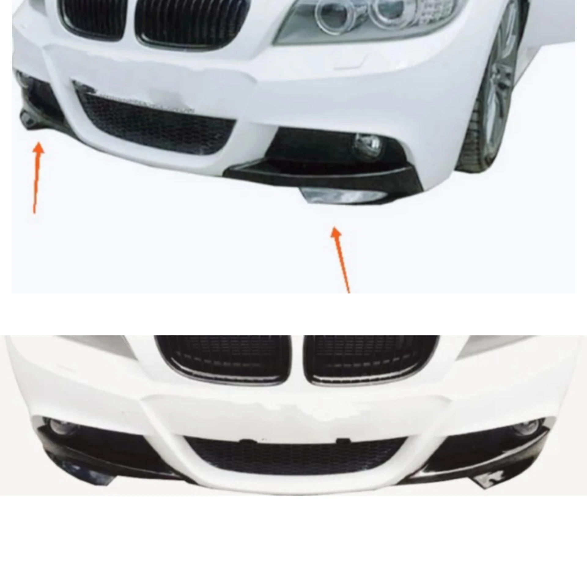 Per Bmw E90 Mtech 2008 2009 2010 2011 Flap Makeup Paraurti Anteriore Splitter Flap Set Pianoforte Nero Lucido Tuning