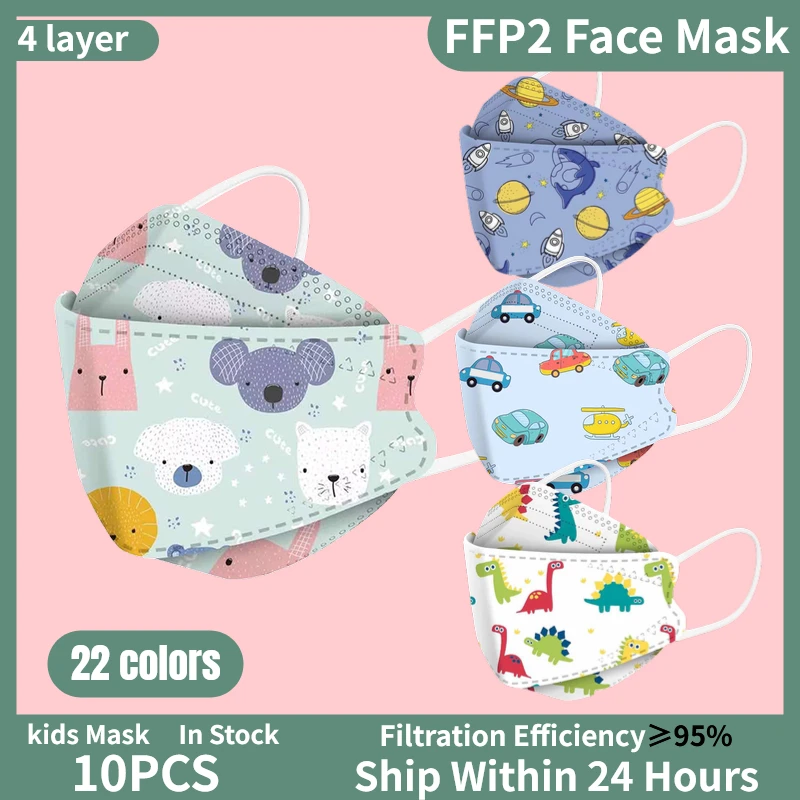 10PC 20 colores Ffp2mask chico niños Kn95 máscara de tejido Mascarilla 0-6 4-12 años chico Ffp2 máscaras de protección máscara máscaras