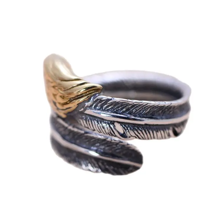 

KJJEAXCMY fine jewelry 925 Sterling silver retro taiyin bridge eagle men's opening ring party christmas birthday new year gift