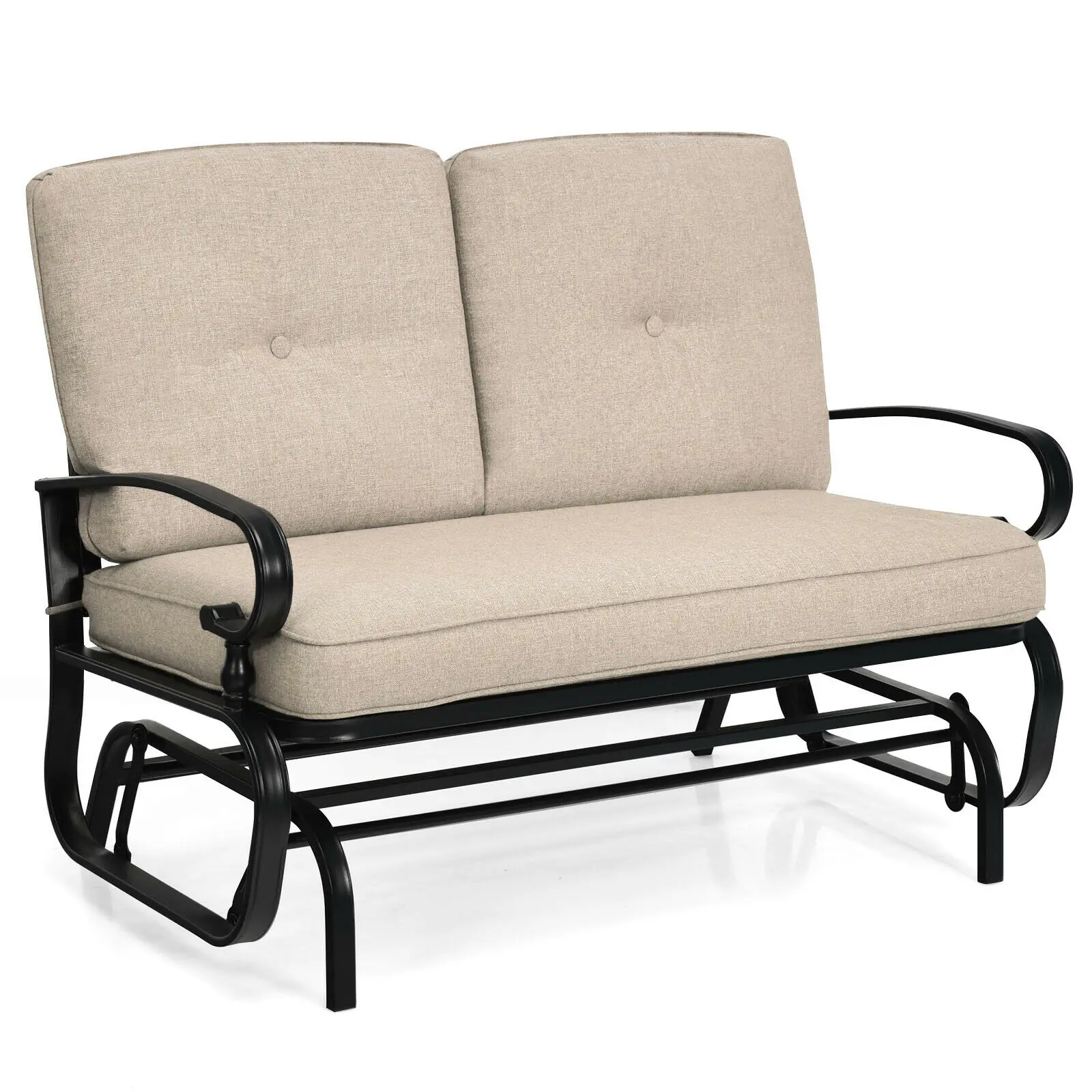 

Patiojoy 2-Person Outdoor Swing Glider Chair Bench Loveseat Cushioned Sofa