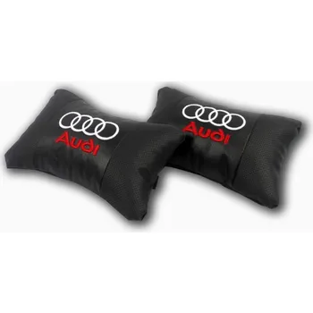 

Special Embroidered Leather Neck Pillow Car Auto Seat Head Support Protector Rest Travel Cushion Audi 2 pcs