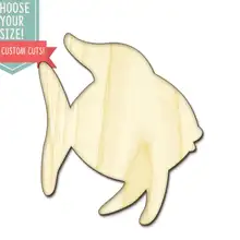 Вырезание из рыбьего дерева-на заказ Выберите свой размер-Лазерная Резка деревянных художественных принадлежностей Настенный декор свадебный детский DCS0118